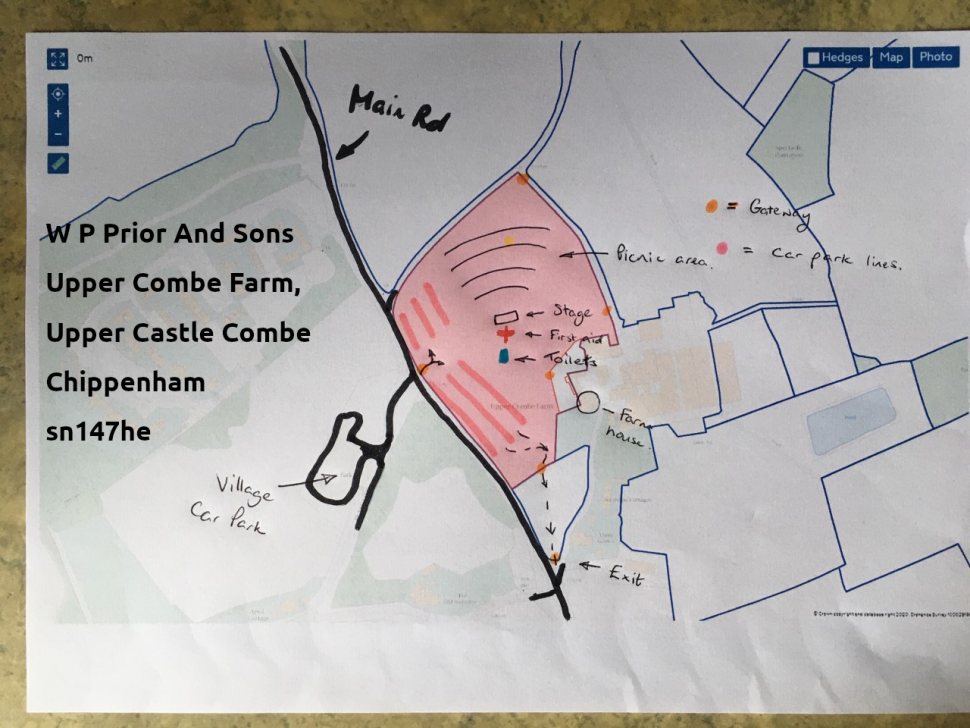 Map of Upper Castle Coombe. Postcode: SN14 7HE